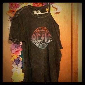 ACDC shirt left shoulder cut out XL